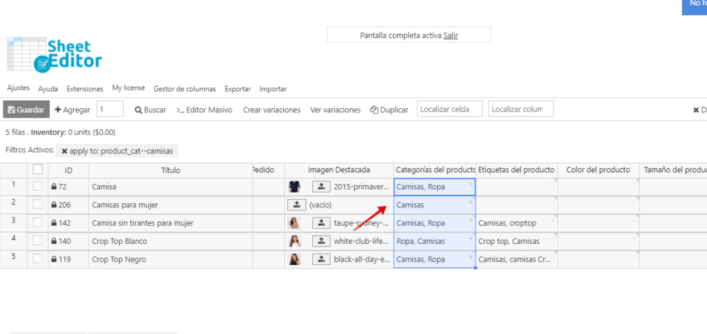 woocommerce buscar productos por categoria